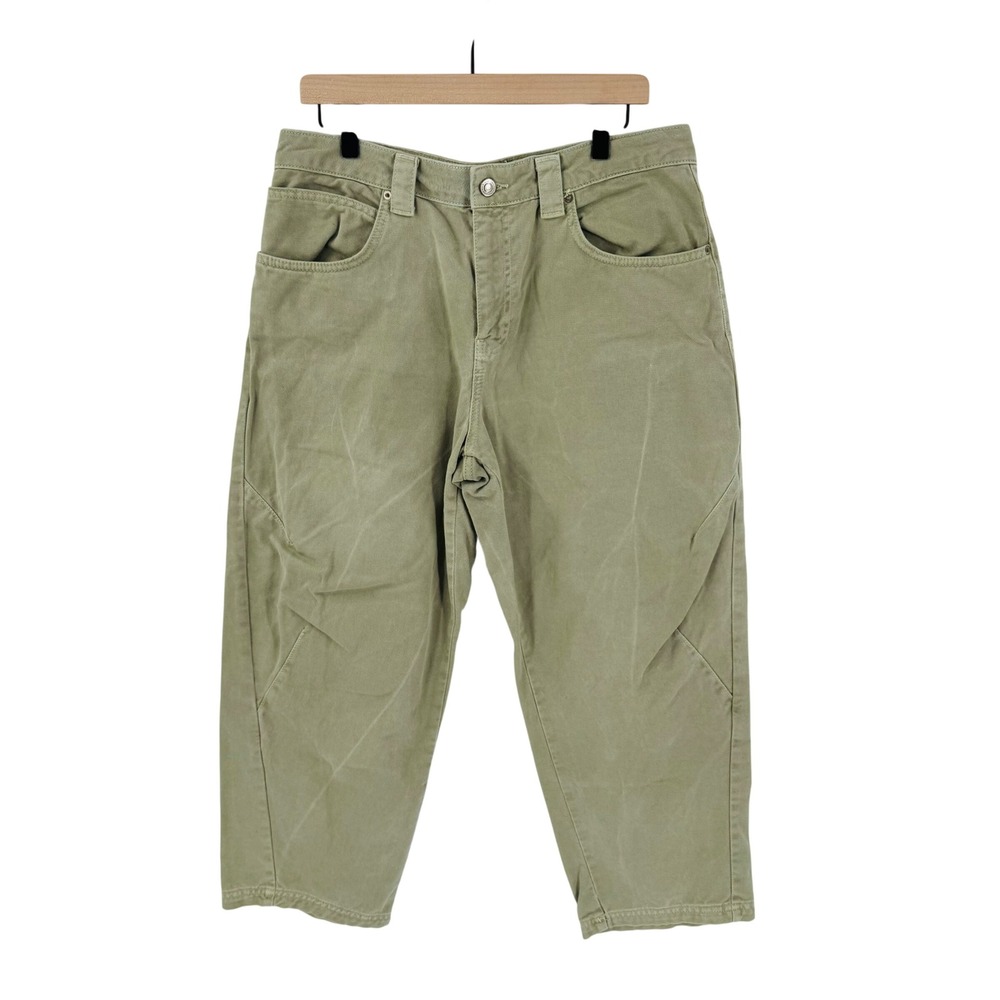 Zara Sage Green Barrel Leg Jeans High Waisted Utility Size 10 Earthy Goblin